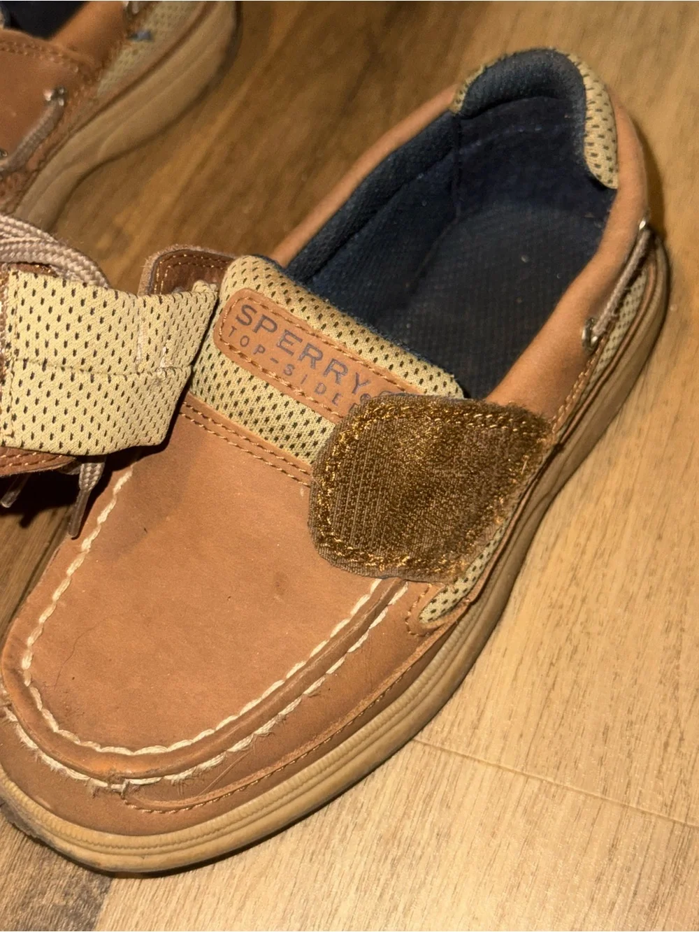 Kids Brown Leather Sperry Boat Shoes -
